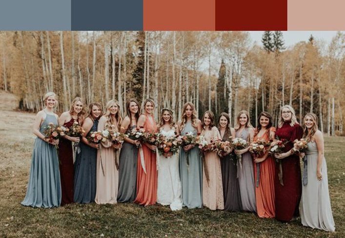 Inspiração de paletas de cores para vestidos de madrinhas - blog casamento  na serra - rj weddings - foto1 - Casamento na Serra