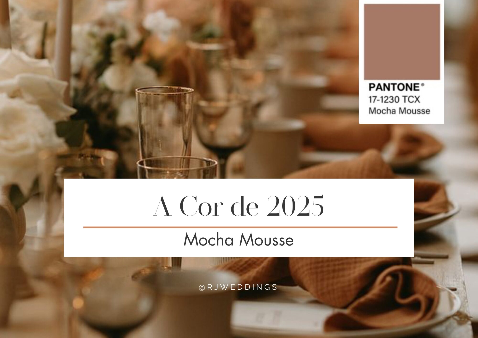 Inspirações para o seu casamento com a cor Pantone 2025 Mocha Mousse Casamento na Serra